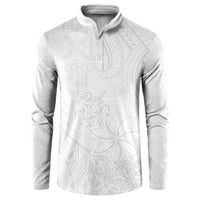 Tapu Fanau Ia Niue Button Sweatshirt Happy White Sunday Unique Hiapo LT14 White - Polynesian Pride