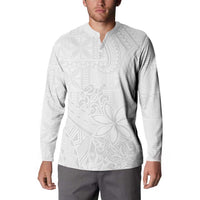 Tapu Fanau Ia Niue Button Sweatshirt Happy White Sunday Unique Hiapo LT14 - Polynesian Pride