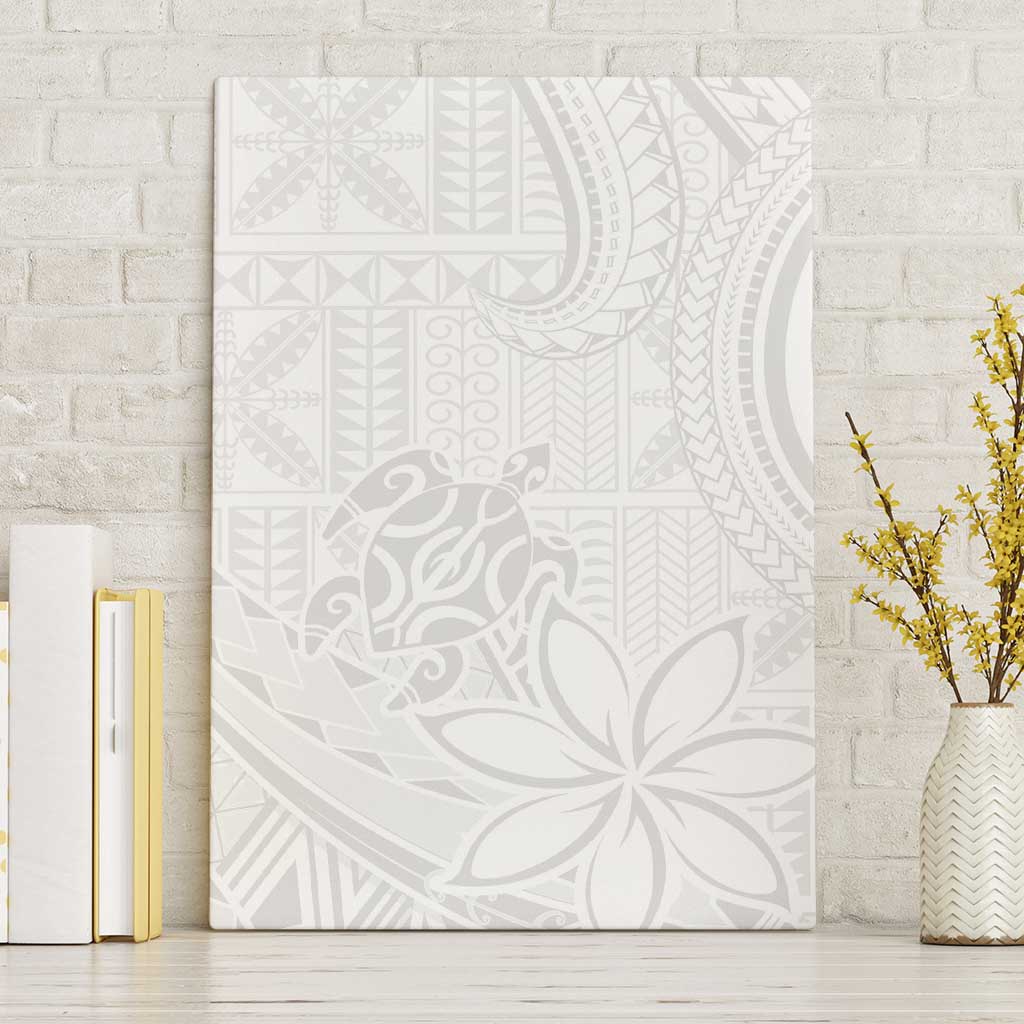 Tapu Fanau Ia Niue Canvas Wall Art Happy White Sunday Unique Hiapo LT14 Without Frame White - Polynesian Pride