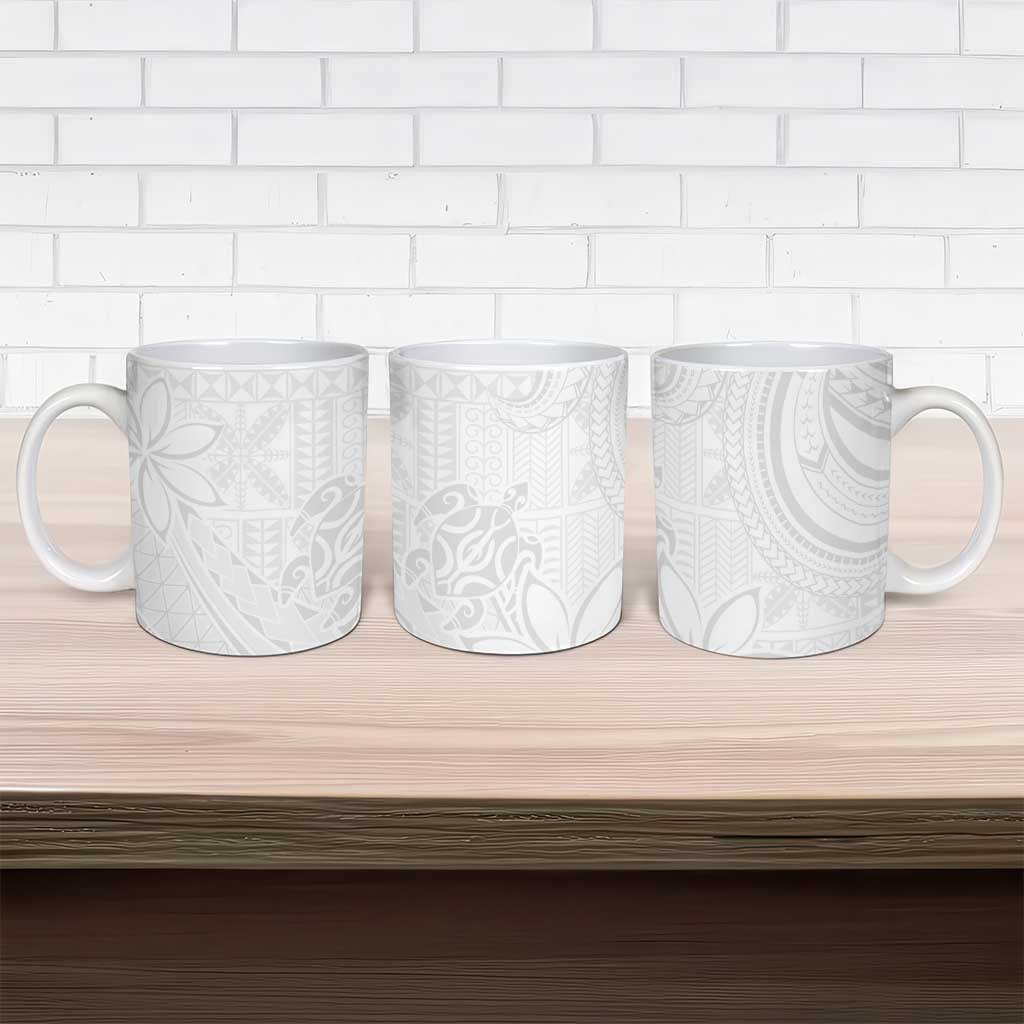 Tapu Fanau Ia Niue Ceramic Mug Happy White Sunday Unique Hiapo LT14 - Polynesian Pride
