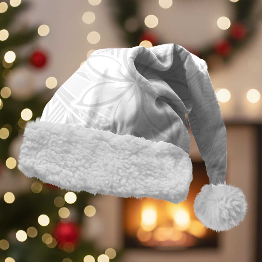 Tapu Fanau Ia Niue Christmas Santa Hat Happy White Sunday Unique Hiapo LT14 With Fur White - Polynesian Pride