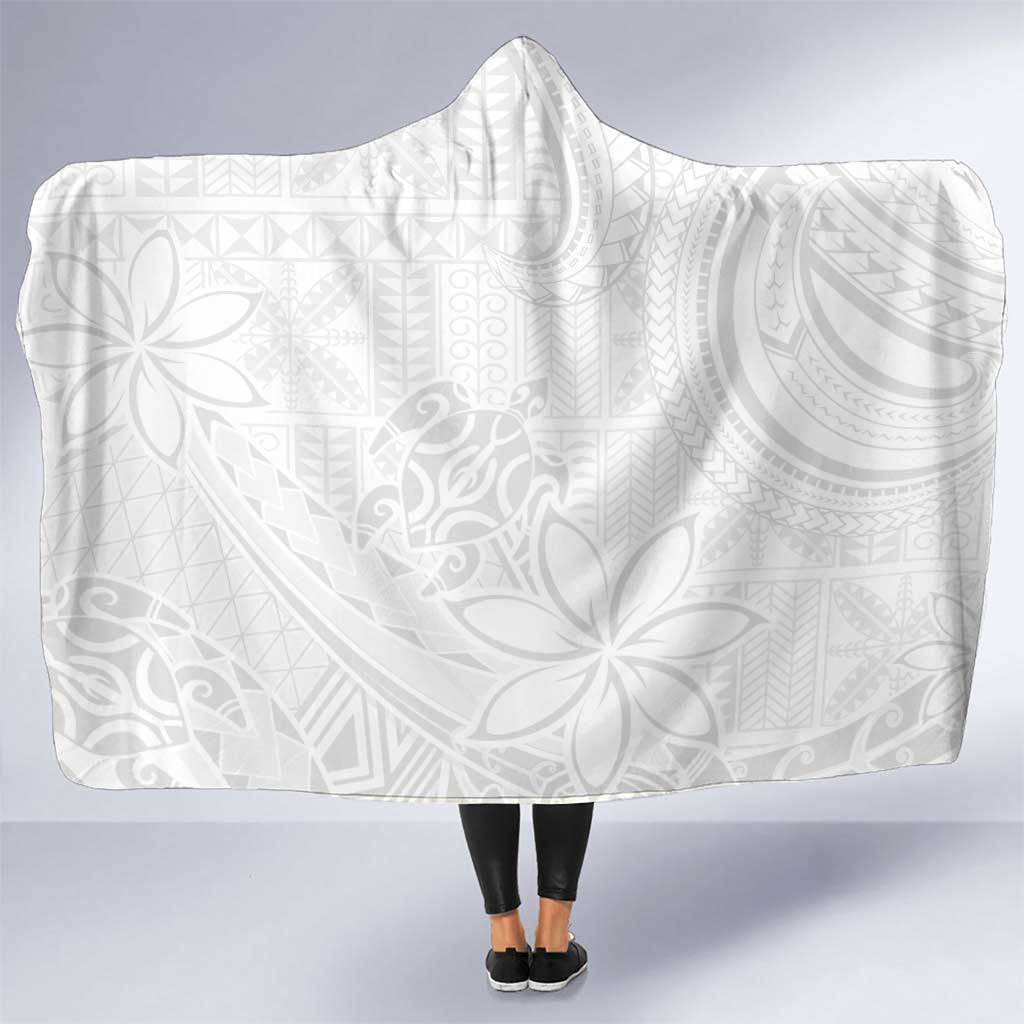 Tapu Fanau Ia Niue Hooded Blanket Happy White Sunday Unique Hiapo LT14 One Size White - Polynesian Pride