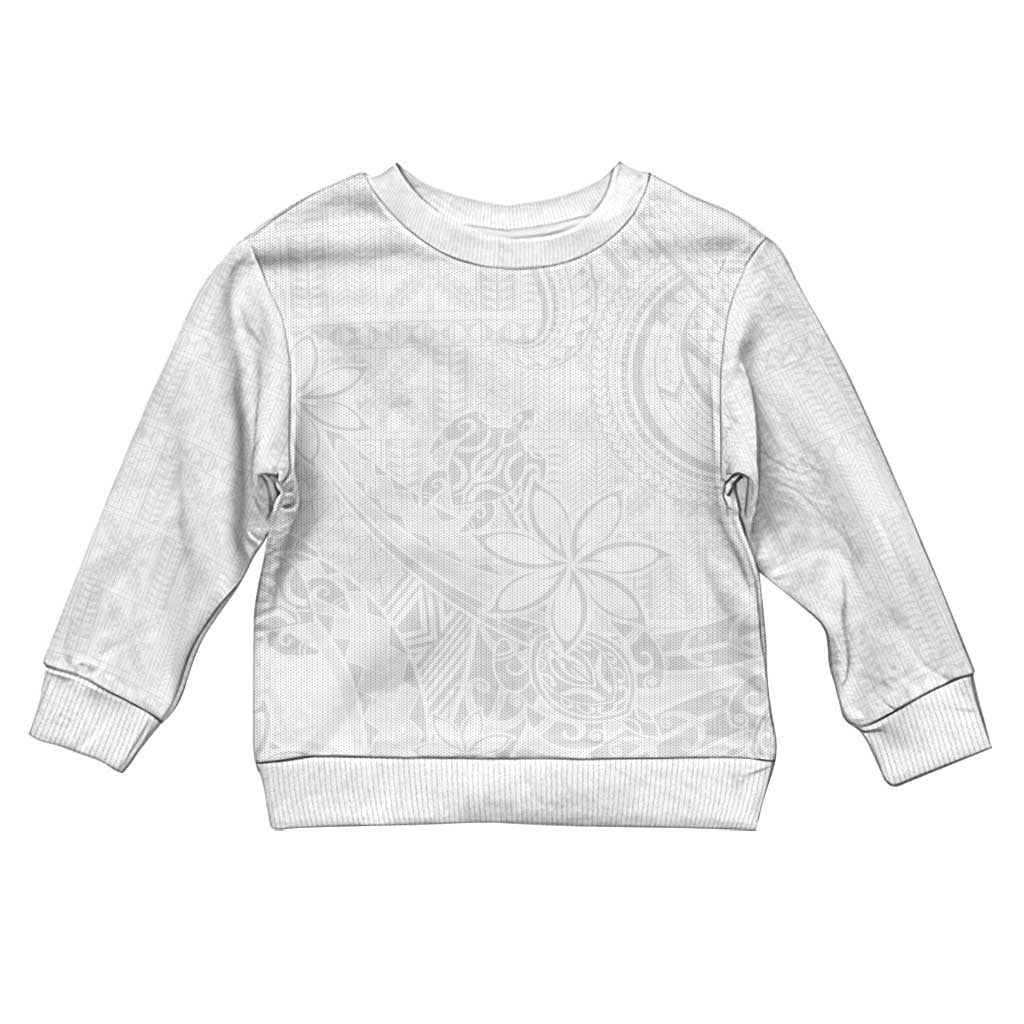 Tapu Fanau Ia Niue Kid Ugly Christmas Sweater Happy White Sunday Unique Hiapo LT14 Kid White - Polynesian Pride
