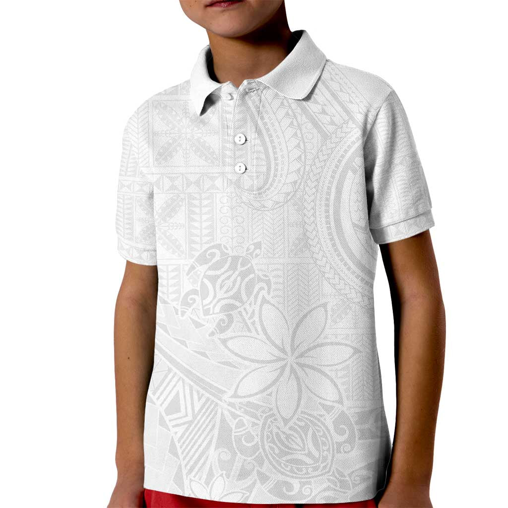 Tapu Fanau Ia Niue Kid Polo Shirt Happy White Sunday Unique Hiapo LT14 Kid White - Polynesian Pride
