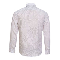 Tapu Fanau Ia Niue Long Sleeve Button Shirt Happy White Sunday Unique Hiapo LT14 - Polynesian Pride