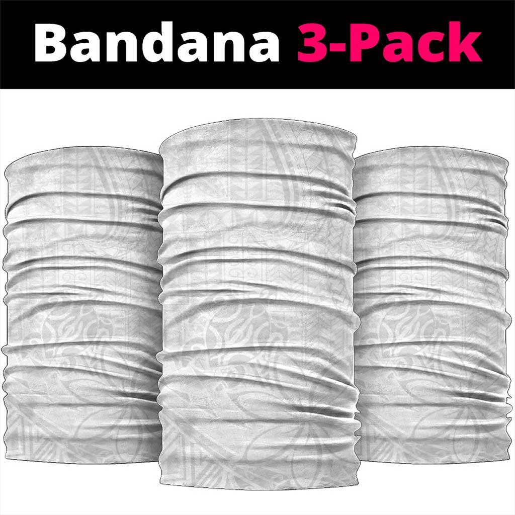 Tapu Fanau Ia Niue Neck Gaiter Happy White Sunday Unique Hiapo LT14 package One Size: 25*50cm White - Polynesian Pride