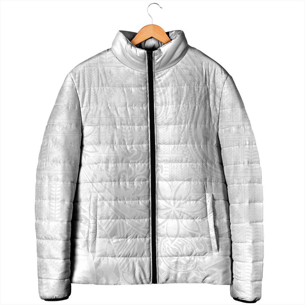 Tapu Fanau Ia Niue Padded Jacket Happy White Sunday Unique Hiapo LT14 - Polynesian Pride