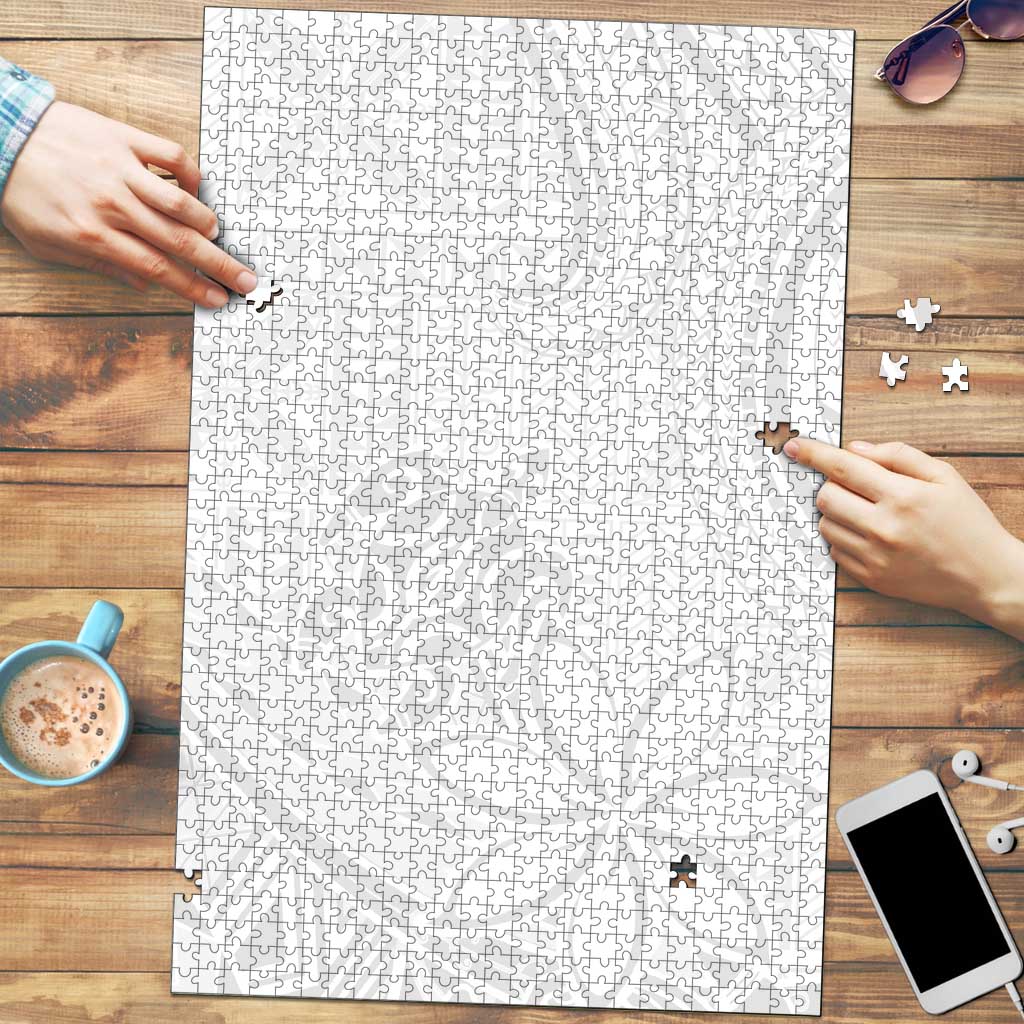 Tapu Fanau Ia Niue Puzzle Happy White Sunday Unique Hiapo LT14 White - Polynesian Pride