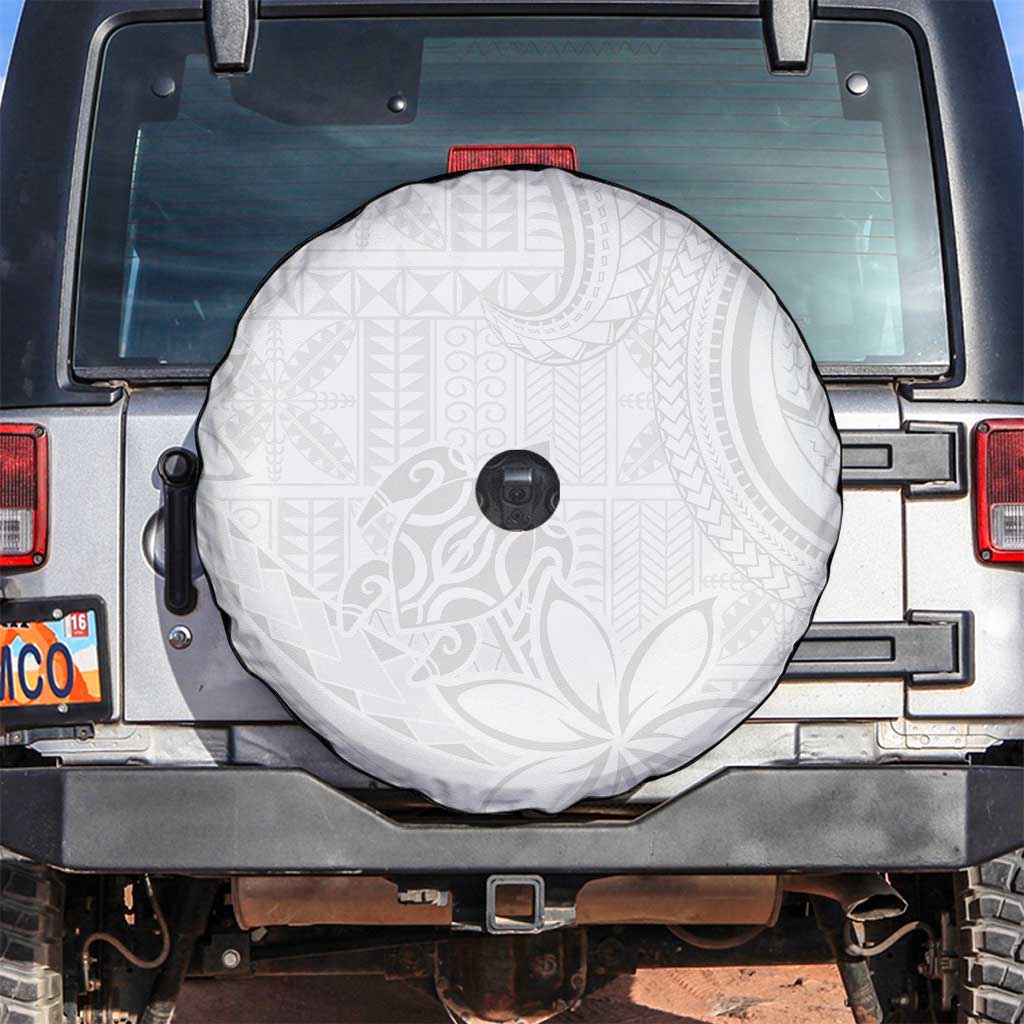 Tapu Fanau Ia Niue Spare Tire Cover Happy White Sunday Unique Hiapo LT14 White - Polynesian Pride