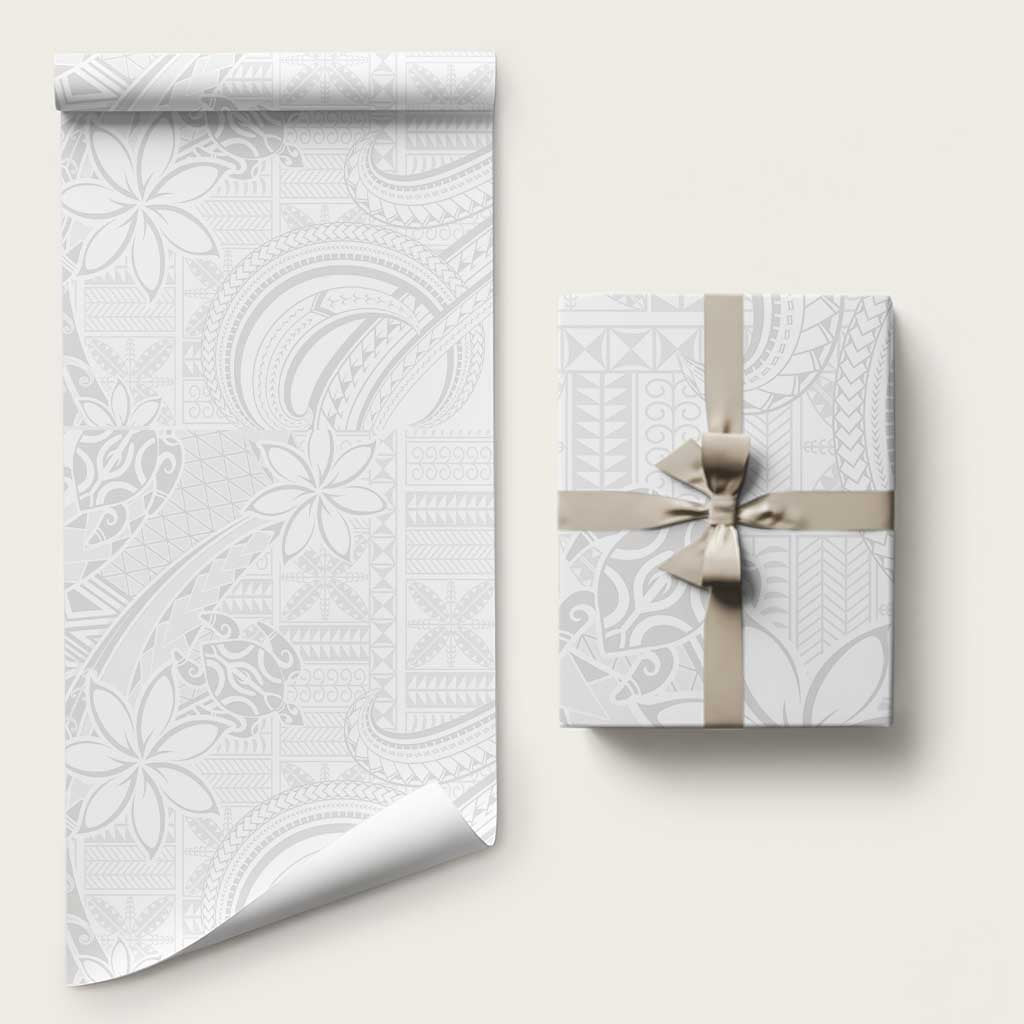 Tapu Fanau Ia Niue Wrapping Paper Happy White Sunday Unique Hiapo LT14 58" × 23" White - Polynesian Pride
