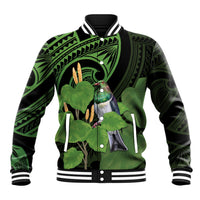 Kawakawa Rongoa Maori Kereru New Zealand Baseball Jacket LT14 Unisex Green - Polynesian Pride