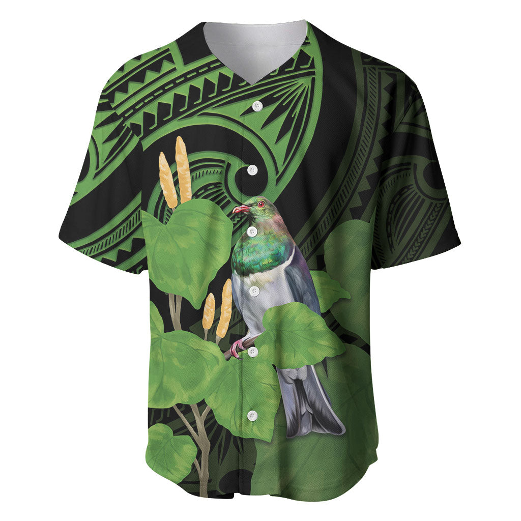Kawakawa Rongoa Maori Kereru New Zealand Baseball Jersey LT14 Green - Polynesian Pride