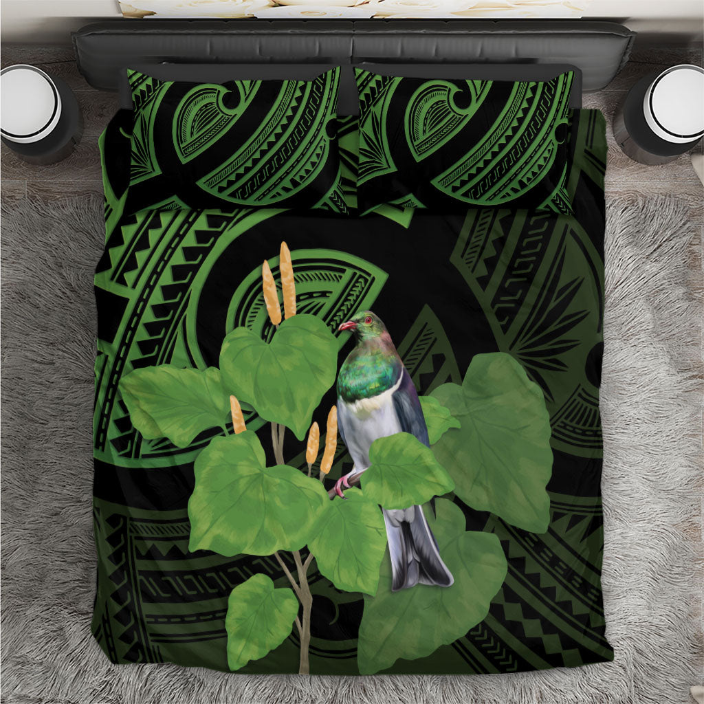 Kawakawa Rongoa Maori Kereru New Zealand Bedding Set LT14 Green - Polynesian Pride