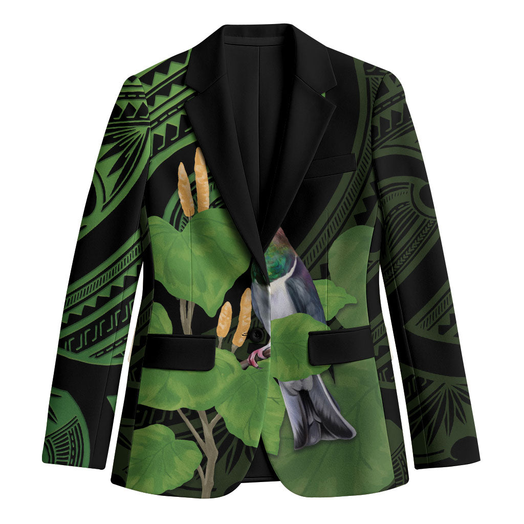 Kawakawa Rongoa Maori Kereru New Zealand Blazer LT14 Unisex Green - Polynesian Pride