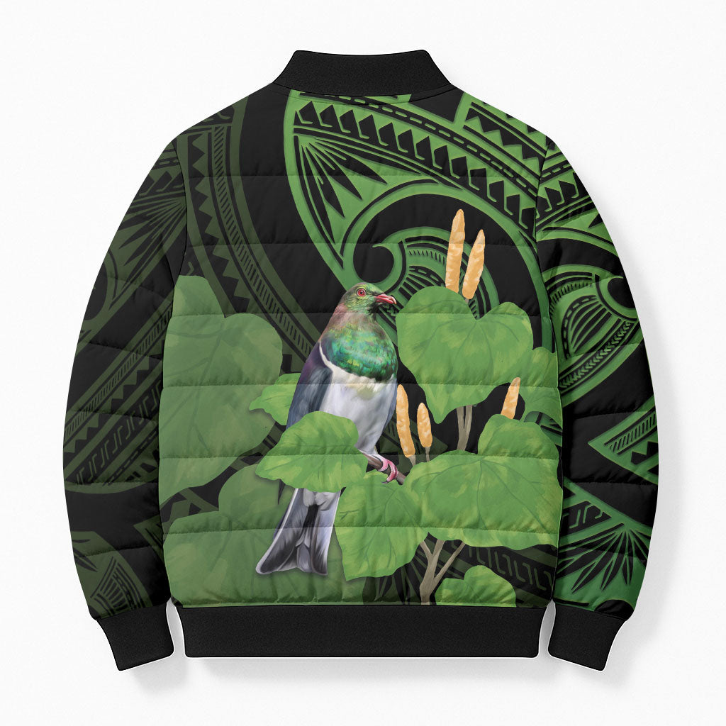 Kawakawa Rongoa Maori Kereru New Zealand Bomber Puffer Jacket LT14 - Polynesian Pride