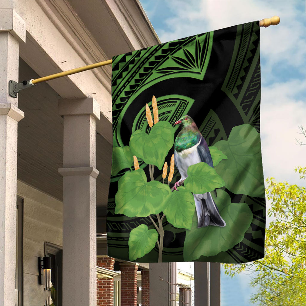Kawakawa Rongoa Maori Kereru New Zealand Garden Flag LT14 House Flag Green - Polynesian Pride