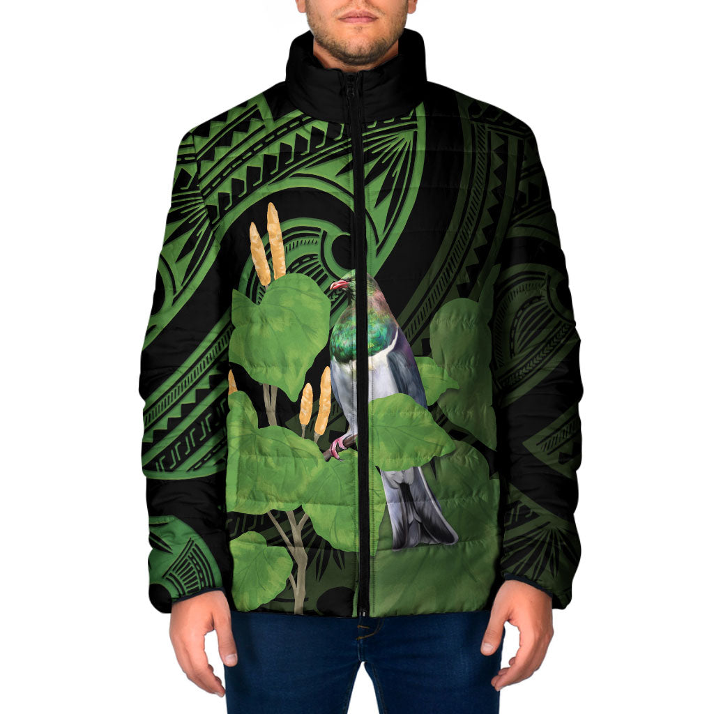 Kawakawa Rongoa Maori Kereru New Zealand Padded Jacket LT14 Men Green - Polynesian Pride