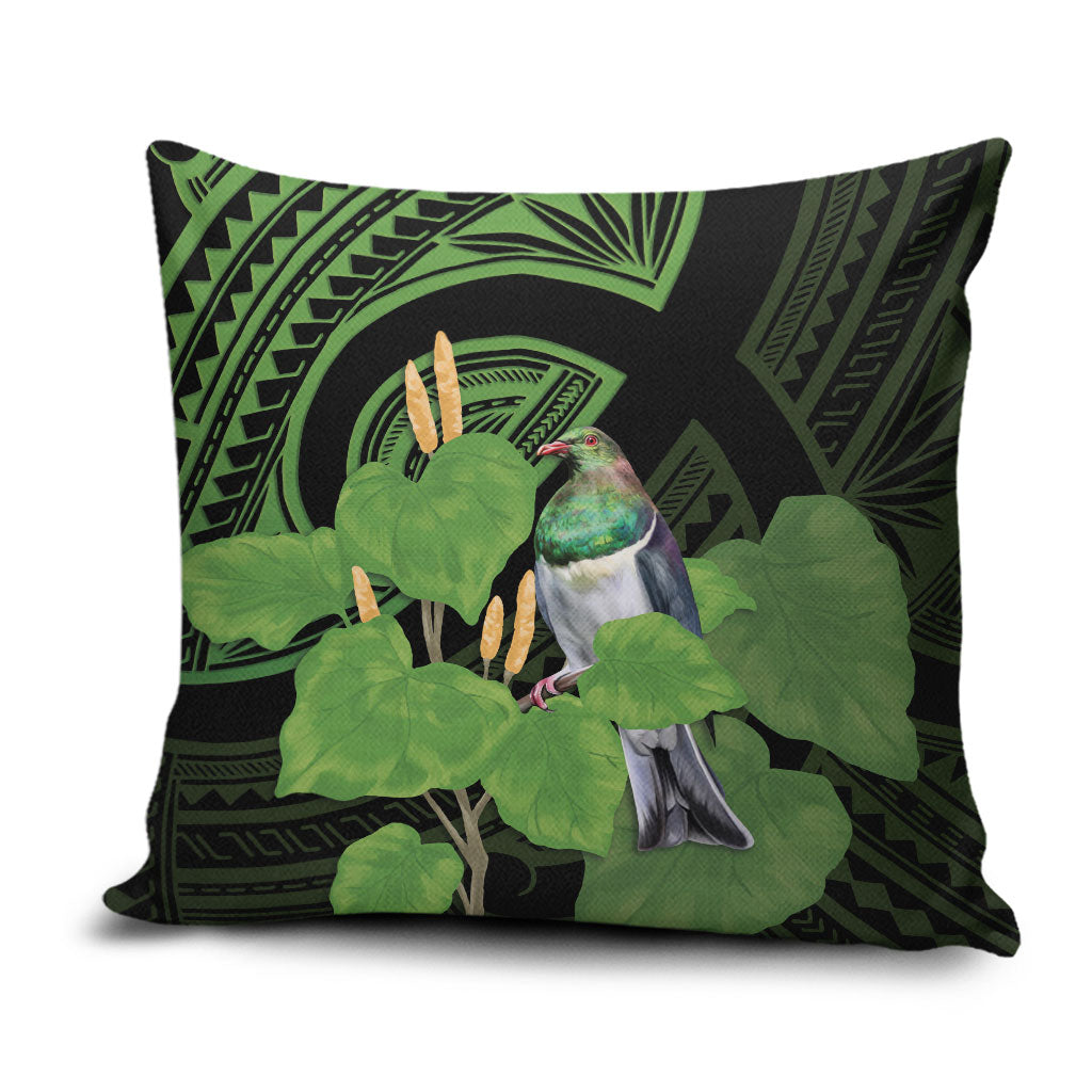 Kawakawa Rongoa Maori Kereru New Zealand Pillow Cover LT14 Green - Polynesian Pride