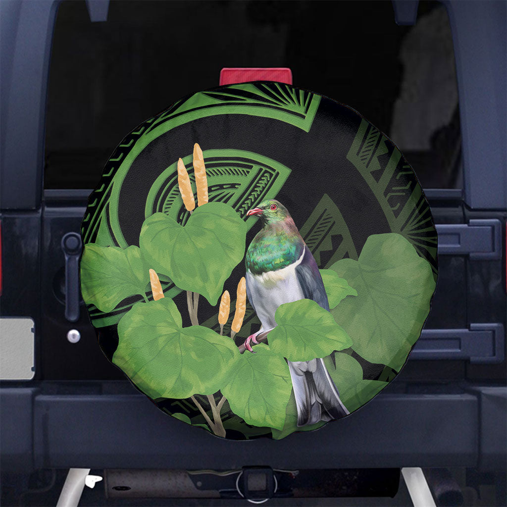 Kawakawa Rongoa Maori Kereru New Zealand Spare Tire Cover LT14 No hole Green - Polynesian Pride