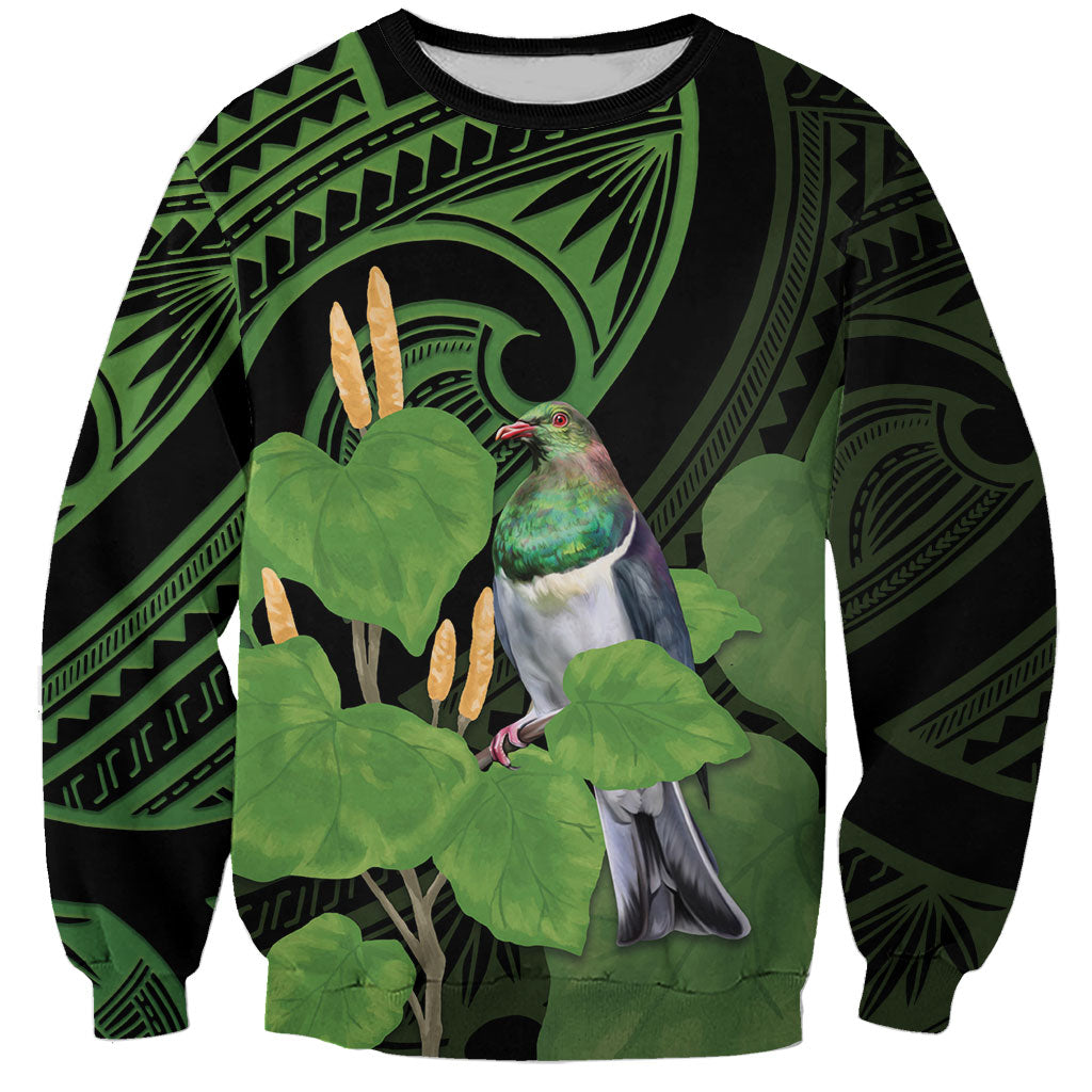Kawakawa Rongoa Maori Kereru New Zealand Sweatshirt LT14 Unisex Green - Polynesian Pride