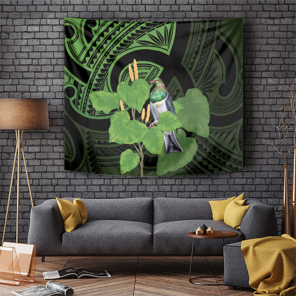 Kawakawa Rongoa Maori Kereru New Zealand Tapestry LT14 Green - Polynesian Pride