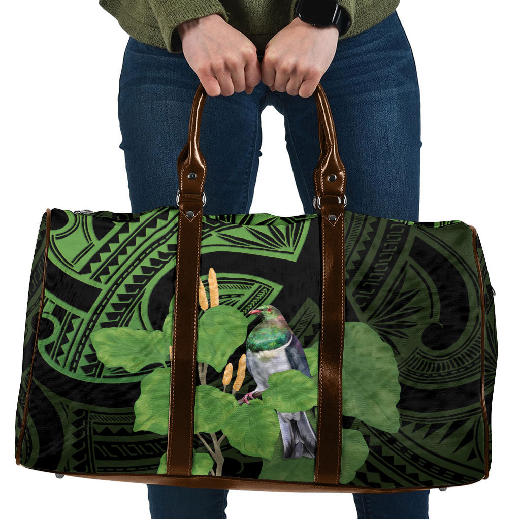 Kawakawa Rongoa Maori Kereru New Zealand Travel Bag LT14 Green - Polynesian Pride