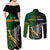 Personalised New Zealand and South Africa Rugby Couples Matching Off Shoulder Maxi Dress and Long Sleeve Button Shirt 2023 World Cup Final All Black Springboks Together LT14 - Polynesian Pride