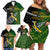 Personalised New Zealand and South Africa Rugby Family Matching Off Shoulder Short Dress and Hawaiian Shirt 2023 World Cup Final All Black Springboks Together LT14 - Polynesian Pride