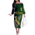 Personalised New Zealand and South Africa Rugby Off The Shoulder Long Sleeve Dress 2023 World Cup Final All Black Springboks Together LT14 Women Black - Polynesian Pride