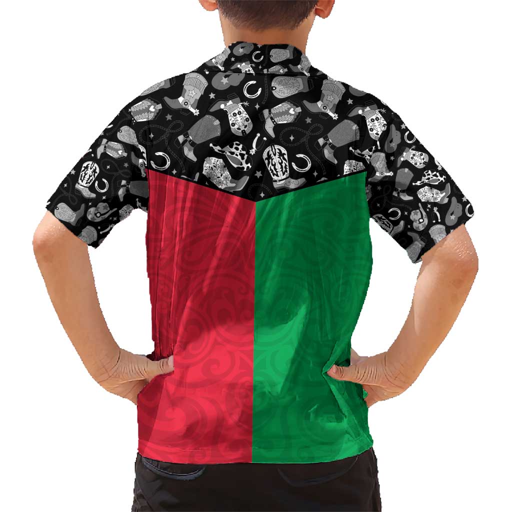 Vanuatu Cowboy Hawaiian Shirt Cowboy Symbols Split Stylized LT14 - Polynesian Pride