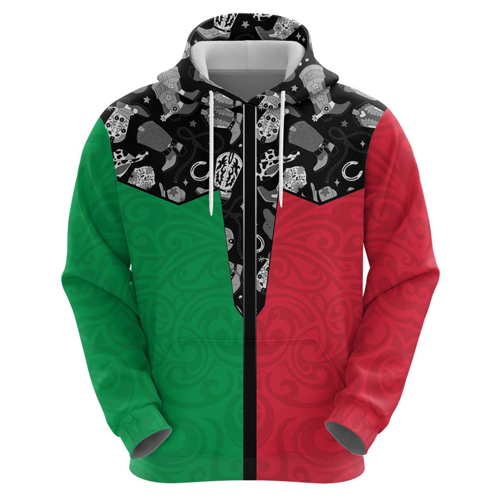 Vanuatu Cowboy Zip Hoodie Cowboy Symbols Split Stylized LT14 - Polynesian Pride