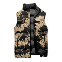 Vanuatu Cowboy Sleeveless Puffer Jacket Seamless Straw Hats Hibiscus LT14 - Polynesian Pride