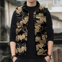 Vanuatu Cowboy Sleeveless Puffer Jacket Seamless Straw Hats Hibiscus LT14 - Polynesian Pride