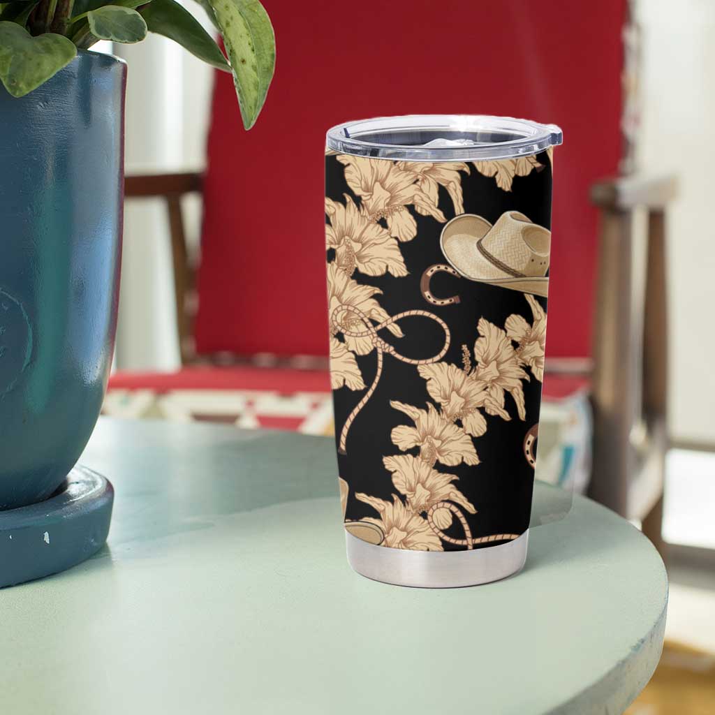 Vanuatu Cowboy Tumbler Cup Seamless Straw Hats Hibiscus LT14 - Polynesian Pride