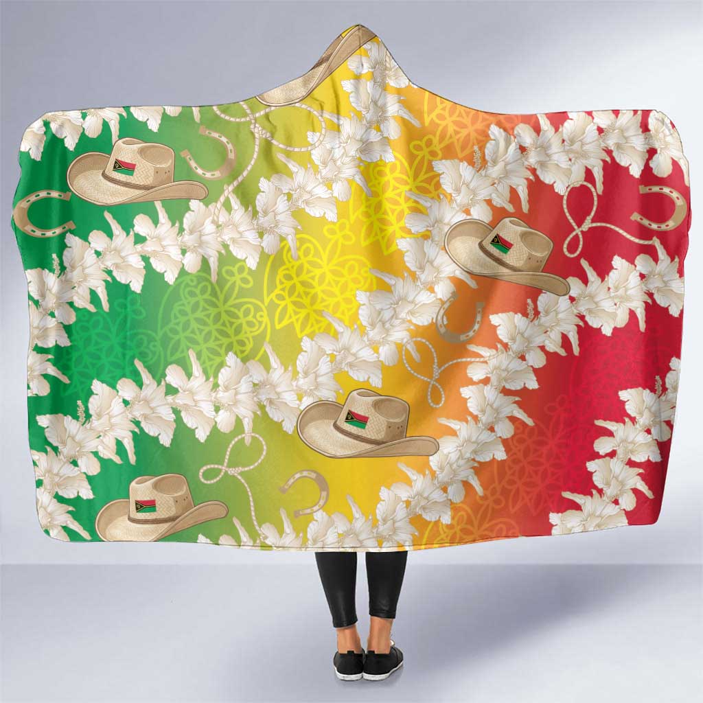 Vanuatu Cowboy Hooded Blanket Straw Hats Hibiscus With Sand Drawing LT14 One Size Reggae - Polynesian Pride