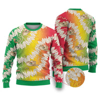 Vanuatu Cowboy Ugly Christmas Sweater Straw Hats Hibiscus With Sand Drawing LT14 Reggae - Polynesian Pride