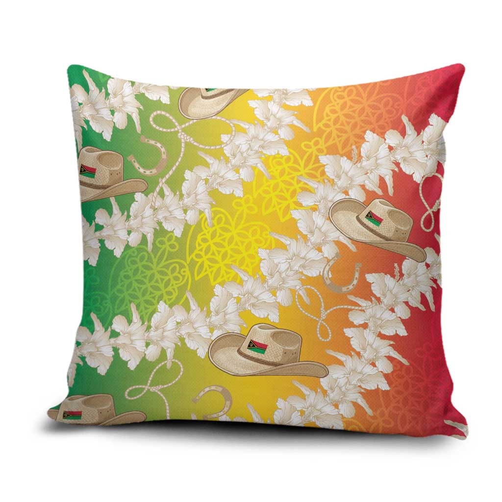 Vanuatu Cowboy Pillow Cover Straw Hats Hibiscus With Sand Drawing LT14 Reggae - Polynesian Pride