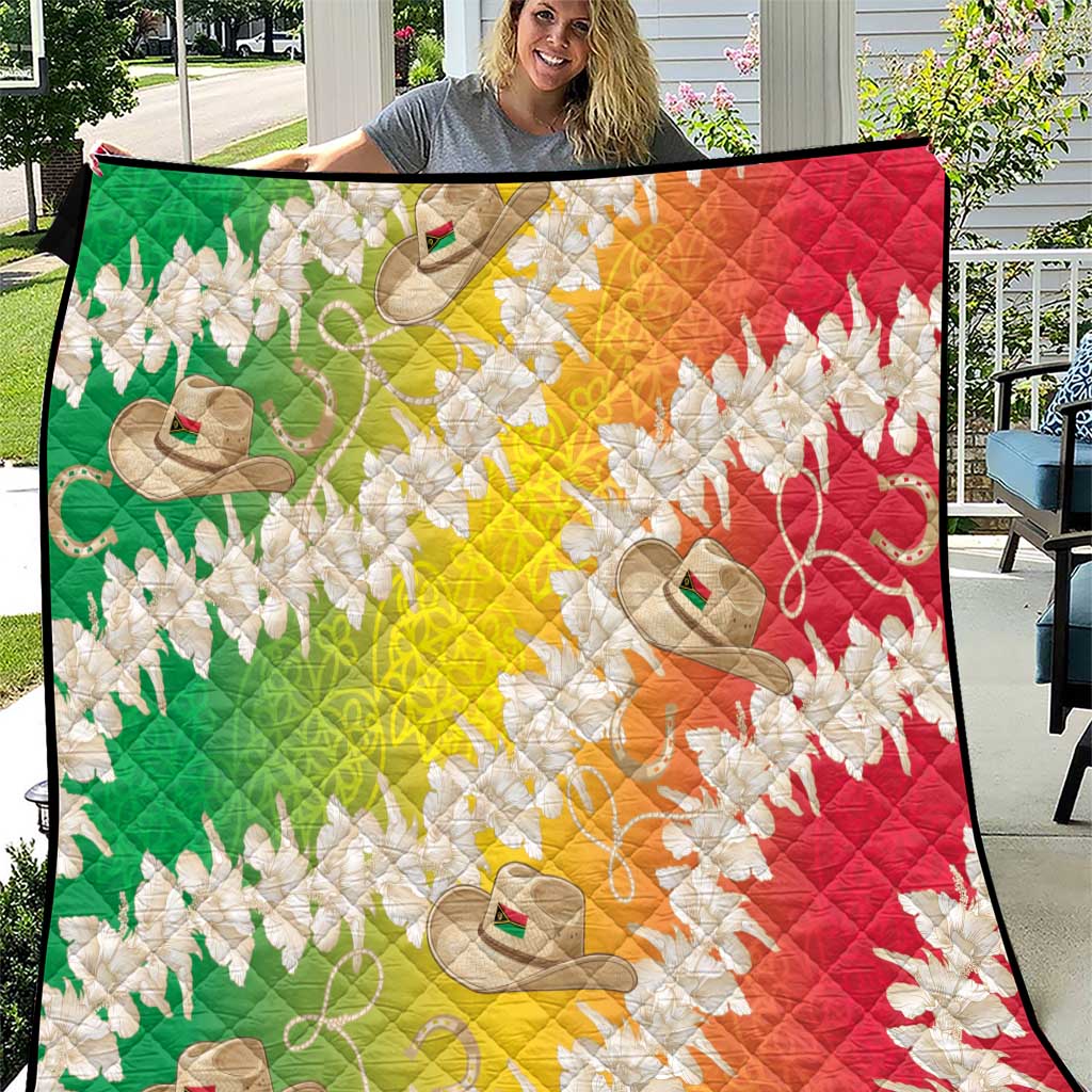 Vanuatu Cowboy Quilt Straw Hats Hibiscus With Sand Drawing LT14 Reggae - Polynesian Pride
