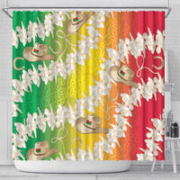 Vanuatu Cowboy Shower Curtain Straw Hats Hibiscus With Sand Drawing LT14 - Polynesian Pride