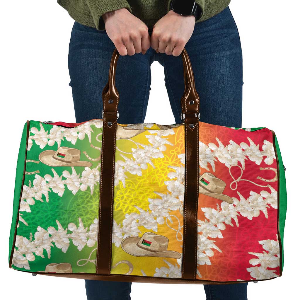 Vanuatu Cowboy Travel Bag Straw Hats Hibiscus With Sand Drawing LT14 Reggae - Polynesian Pride
