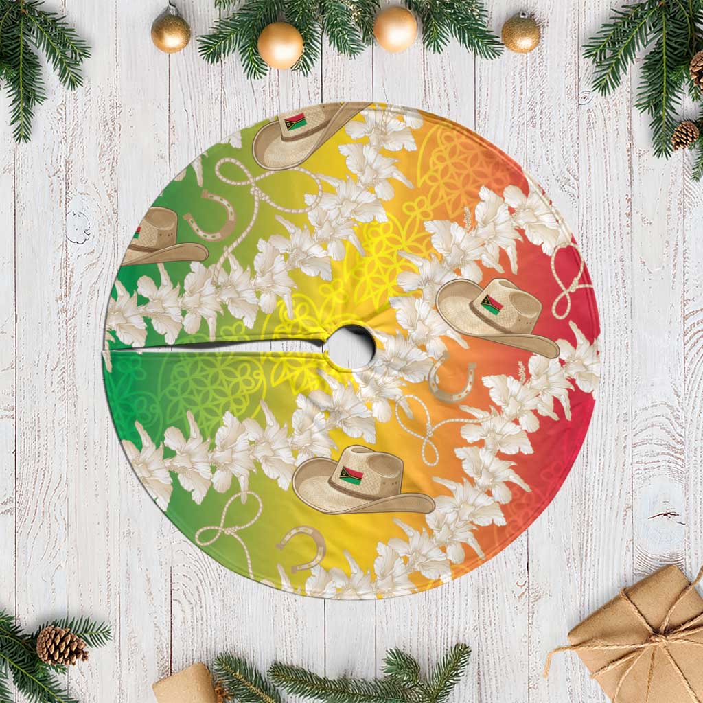 Vanuatu Cowboy Tree Skirt Straw Hats Hibiscus With Sand Drawing LT14 Casual Reggae - Polynesian Pride