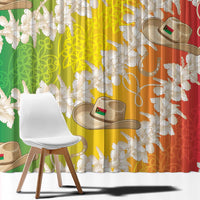 Vanuatu Cowboy Window Curtain Straw Hats Hibiscus With Sand Drawing LT14 - Polynesian Pride