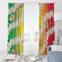 Vanuatu Cowboy Window Curtain Straw Hats Hibiscus With Sand Drawing LT14 - Polynesian Pride