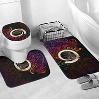 Vanuatu Boar Cowboy Bathroom Set Tusk Gradient Polynesian Pattern LT14 Mat Set Only (3 pcs) One Size Black - Polynesian Pride