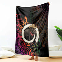 Vanuatu Boar Cowboy Blanket Tusk Gradient Polynesian Pattern LT14 - Polynesian Pride