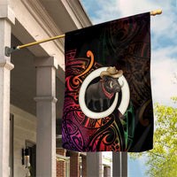 Vanuatu Boar Cowboy Garden Flag Tusk Gradient Polynesian Pattern LT14 House Flag Black - Polynesian Pride