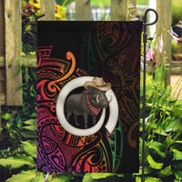 Vanuatu Boar Cowboy Garden Flag Tusk Gradient Polynesian Pattern LT14 Garden Flag Black - Polynesian Pride