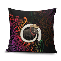 Vanuatu Boar Cowboy Pillow Cover Tusk Gradient Polynesian Pattern LT14 Black - Polynesian Pride