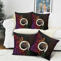 Vanuatu Boar Cowboy Pillow Cover Tusk Gradient Polynesian Pattern LT14 - Polynesian Pride