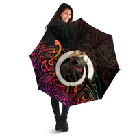 Vanuatu Boar Cowboy Umbrella Tusk Gradient Polynesian Pattern LT14 - Polynesian Pride